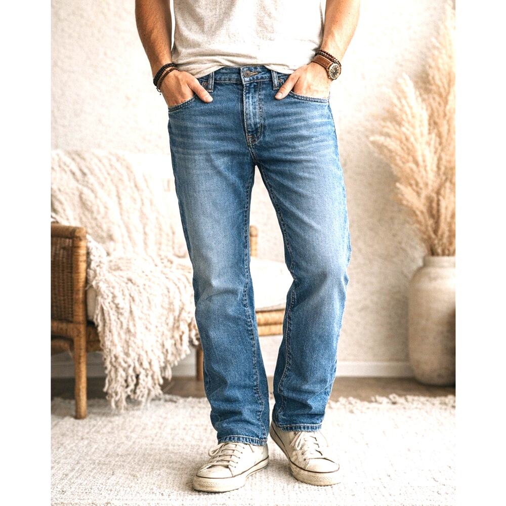 IZOD Straight Fit Jeans 32x32 Medium Wash Classic Stretch Denim